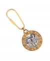 Let the patron saint protect you in your travels. Vatican's Saint Christopher key chain features an intricate circular medallion crafted in silver tone and gold tone mixed metal. Approximate length: 1-3/4 inches.