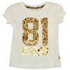 GUESS Kids Girls Little Girl Logo Puff-Sleeve Top, CREAM (6X)