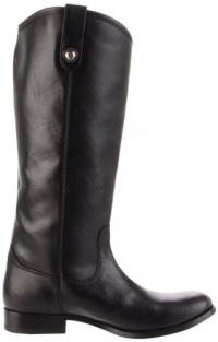 FRYE Women's Melissa Button Knee-High Boot, Black Soft Vintage Leather, 7 M US