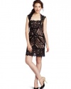 Nicole Miller Women's Cutout Back Stretch Lace Dress, Black, Small