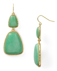 This pair of chunky jade stone drop earrings from Lauren Ralph Lauren are understated but stylish - complete with 14-karat gold plate and elegant, colored stones.