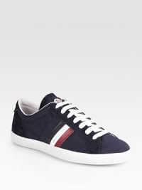 Ultra-comfortable canvas upper joined by a lace-up front, suede trim and contrasting stripes. Leather liningPadded insoleRubber soleMade in Italy