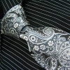 Brand New B. Boss Black Paisleys Silk Mens Neck Tie Zl1062 148cm*9cm Black