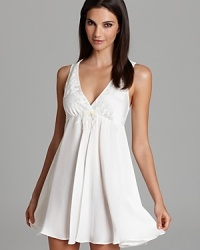 In lightly textured chiffon, Oscar de la Renta Pink Label's Romantic Whispers chemise features soft, feminine style.