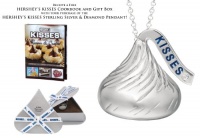 Sterling Silver Hershey's Kiss Pendant with Diamond Accent (.005ct) Including Hershey's Cookbook Gift with Purchase