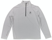 RLX Ralph Lauren Men's Eyelet Microfiber Half-Zip Pullover Shirt (Pure White)