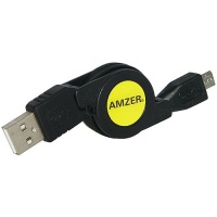 Amzer Micro USB Retractable Data Cable - Black