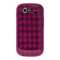 Amzer Luxe Argyle High Gloss TPU Soft Gel Skin Case for Samsung/Google Nexus S - Hot Pink