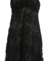 Donna Morgan Black/Nude Lace Sweetheart Neckline Sleeveless A-Line Dress 8