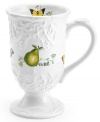 Ripe for the table, the Antique Countryside Pear mug exudes charm with embossed vines and colorful nature scenes in traditional white stoneware. Complements Italian Countryside and Antique White dinnerware, also by Mikasa.