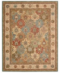 A multicolored swirl of florals upon florals and immaculate craftsmanship create an atmosphere of classical refinement with the Persian Legacy rug. Machine woven from the highest quality wool on a state-of-the-art loom for modern luxury.