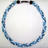 Tornado Titanium Baseball Necklace Skyblue White 18