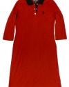 Lauren Active Golf Women's Three-Quarter Sleeve Pique Polo Dress (Red)