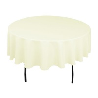 90 in. Round Polyester Tablecloth Ivory