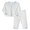 ABSORBA Baby-boys Newborn Layette Loungewear Two Piece Set, Blue/White, 6-9 Months