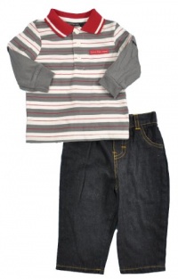 Calvin Klein Baby-boys Infant Stripes Polo Top with Jean