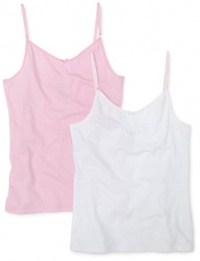 Calvin Klein Girls 7-16 2 Pack Cami,White And Pink,L(12/14)