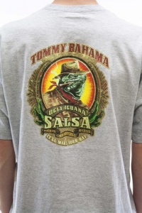 Tommy Bahama Men's Short Sleeve Crew Neck Ugly Iguana Tee Shirt Special Gray