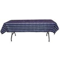 Navy Blue gingham plastic table cover