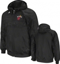 Miami Heat Adidas Pre-Game On Court Full Zip Hooded Sweatshirt (Medium )