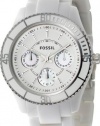 Fossil Women's ES2540 White Resin Bracelet White Analog Dial Multifunction Watch