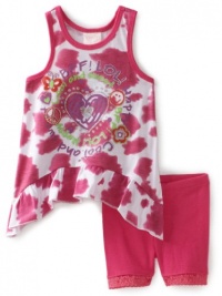 Nannette Baby-girls Infant Printed Top And Short Set, Pink, 18 Months