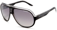 Carrera Speedway Aviator Sunglasses ,Black Crystal Silver Frame/Gry Mir Grd Slv Lens,one size