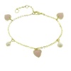 Lily Nily 18k Gold Overlay Pearl and Pink Enamel Heart Charm Bracelet