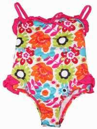 Pink Platinum Toddler Girls 2-4T Spring Flower Garden UV Ptotected Swimsuit