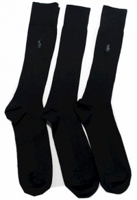 Polo Ralph Lauren Men's 3-Pack Super Soft Dress Socks Size 6-12.5 (Black)