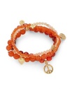 THE LOOKSet of four beaded braceletsPeace and love charmsJasper, jade and carnelian stones22k goldplated vermeil sterling silver charm accentsElastic pull-on styleTHE MEASUREMENTWidth, about 2.5ORIGINMade in USA of imported materials