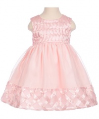 Princess Faith Pearly Lattice Dress with Diaper Cover (Sizes 12M - 24M) - pink, 18 months