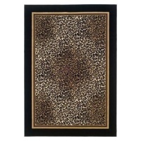 Couristan 0558/5861 EVEREST Leopard 24-Inch by 94-Inch Polypropylene Area Rug, Ivory/Black