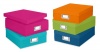 Whitmor 6754-491-5 Plastic Document Boxes Set of 5 Assorted Colors