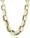 Anne Klein Zelda Gold-Tone Ivory Enamel Link Collar Necklace