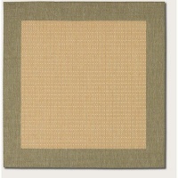 Couristan 1005/5005 Recife Checkered Field/Natural-Green 8-Feet 6-Inch Square Rug