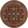 6' x 6' Round Surya Area Rug CAE1036-6RD Chocolate/Rust Color Hand Tufted India Caesar Collection