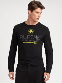 This long-sleeved crewneck is rendered in breathable cotton jersey and accented with graphic prints for adventurous appeal.CrewneckCottonMachine washImported