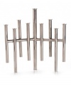 Celebrate for more than eight days with the Skyline menorah by Jonathan Adler. Polished nickel updates the traditional Hanukkah candle holder for a look of year-round cool.