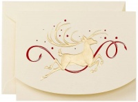 Crane & Co. Hand Engraved Leaping Stag Holiday Card (KN9253V)