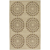 Cream Surya Bombay 5'x8' Contemporary Rectangle Area Rug from RugPal.com