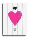 Eye Heart U 25x34 Artistic Planked Wood Sign by Lisa Weedn