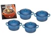 Le Creuset Set of 4 Mini Cocottes with Cookbook, Marseille