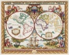 Janlynn Cross Stitch Kit, 15-Inch by 18-Inch, Olde World Map