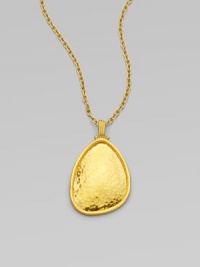 From the Elements Collection. A free-form disc of hammered 24k gold glows warmly as it hangs from a bold gold chain.24k yellow goldChain length, about 18Pendant length, about 1Hook claspImported