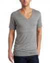 AG Adriano Goldschmied V-Neck Short Sleeve Shirt, Heather Grey, X-Large