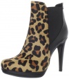 Calvin Klein Women's Britney Haircalf Bootie,Leopard/Black,5 M US