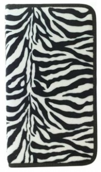 CD/DVD Wallet - Faux Zebra Fur Case Holds 48