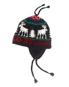 A wool reindeer-print hat, inspired by vintage intarsia-knit caps, adds heritage character to your look while keeping you warm with fleece-lined earflaps.