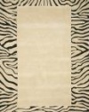 Liora Manne Seville Zebra Border Hand Tufted Rug, 8 by 10-Feet, Neutral